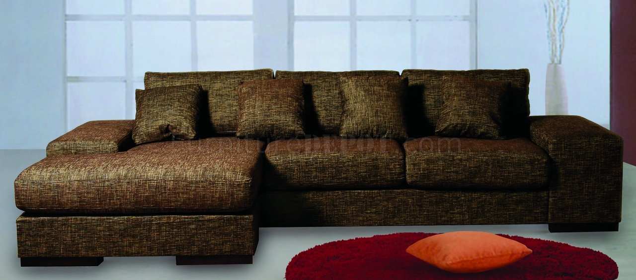 Wheat Fabric Upholstery Sectional Sofa