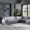 Cream Leatherette Modern Sectional Sofa w/Optional Ottoman