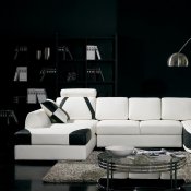 T57 White & Black Half Leather Sectional Sofa by VIG