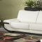 White & Black Full Leather Modern Sofa w/Optional Items