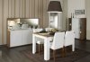 White & Brown Two-Tone Finish Modern Dining Table w/Options