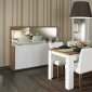 White & Brown Two-Tone Finish Modern Dining Table w/Options