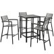 Maine 5 Piece Outdoor Patio Bar Set in Brown & Gray by Modway