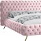 Delano Bed in Pink Velvet Fabric by Meridian w/Options