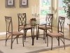 Round Glass Top & Metal Base Modern 5Pc Dining Set