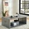 Menan 3Pc Coffee & End Tables Set CM4458 in Hand Brushed Silver