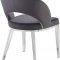 Roberto Dining Chair 764 Set of 2 Grey Velvet Fabric - Meridian