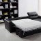 Espresso Leather Modern Sectional Sofa Bed w/Storage