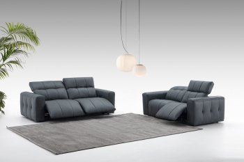 Prescott Power Motion Sofa in Dark Gray Leather by J&M w/Options [JMS-Prescott Dark Gray]