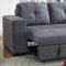 F6910 Convertible Sectional Sofa in Blue Grey Fabric by Boss