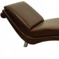 Cognac Full Leather Modern Chaise w/Removable Pillow