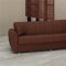 Brown Fabric Modern Convertible Sofa Bed w/Storage Space