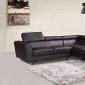 6201 Amalia Sectional Sofa in Dark Brown Leather by At Home USA