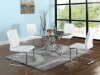 Viola Dining Table 5Pc Set Round Clear Glass Top by Chintaly