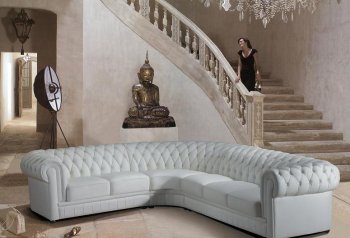 2220B Paris 1 Sectional Sofa in White Bonded Leather by VIG [VGSS-2220B Paris 1]