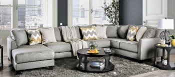 Mandurah Sectional Sofa SM1284 in Gray Linen-Like Fabric [FASS-SM1284-Mandurah]