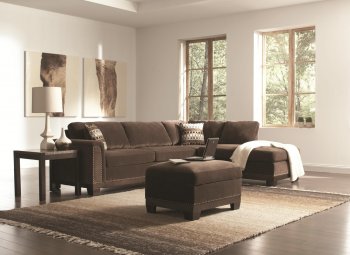 503645 Mason Sectional Sofa in Chocolate Fabric by Coaster [CRSS-503645 Mason]