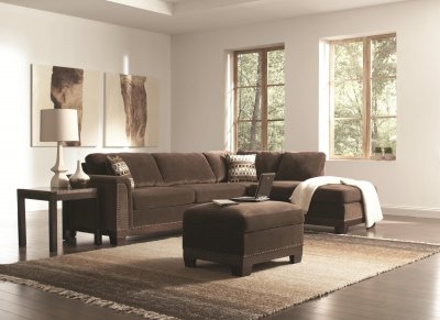 503645 Mason Sectional Sofa in Chocolate Fabric by Coaster