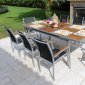 Galliano Outdoor Dining Set 9Pc in Seagull w/Castaway Chairs