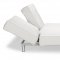 White Leatherette Modern Convertible Sofa Bed with Folding Arms