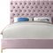 Cruz Bed in Pink Velvet Fabric by Meridian w/Options