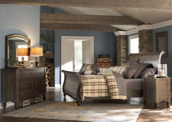 Southern Pines Bedroom 5Pc Set 818-BR-QSL in Bark Finish [LFBS-818-BR-QSL-Southern-Pine]