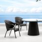 Black Weave Modern 5pc Outdoor Dinette Set w/Glass Top Table