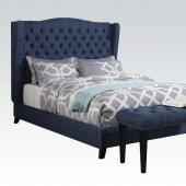 20880 Faye Upholstered Bed in Blue Fabric by Acme