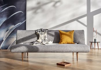 Unfurl Sofa Bed in 521 Mixed Dance Grey Fabric by Innovation [INSB-Unfurl-521 Grey]