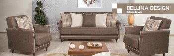 Bellina Sofa Bed in Brown Fabric by Casamode w/Options [CMSB-Bellina Kalinka Brown]