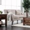 Brecker Sofa CM6607 in Beige Linen-Like Fabric w/Options