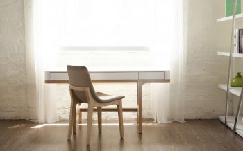 Ethan Modern Office Desk in Walnut by J&M w/White Top [JMOD-Ethan]