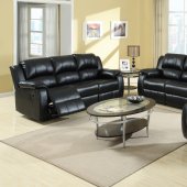 7261 Power Reclining Sofa in Black Bonded Leather w/Options