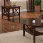 Dark Brown Finish Modern Artistic 3PC Coffee Table Set