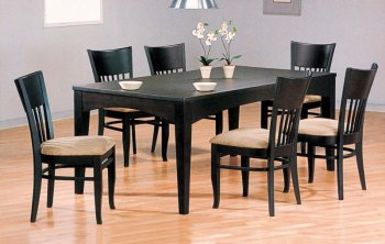 Black Finish Modern 7Pc Dining Set w/Cushioned Seats [YTDS-DA6266-Daren]