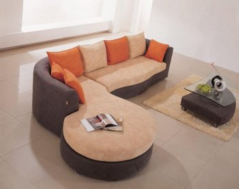 Tri-Tone Fabric Modern Sectional Sofa w/Coffee Table [VGSS-K66A]