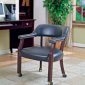 Navy Blue Vinyl Classic Commercial Office Chair w/Casters