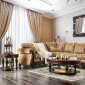 Cassandra Sectional Sofa SM6409 in Tan Chenille Fabric w/Options