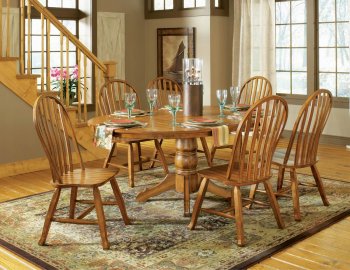 Oak Finish Modern Dining Table w/Optional Chairs [CTCDS-TBLSK450T]