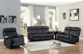 Pendu Motion Sofa 8326BLK in Black by Homelegance w/Options [HES-8326BLK Pendu]