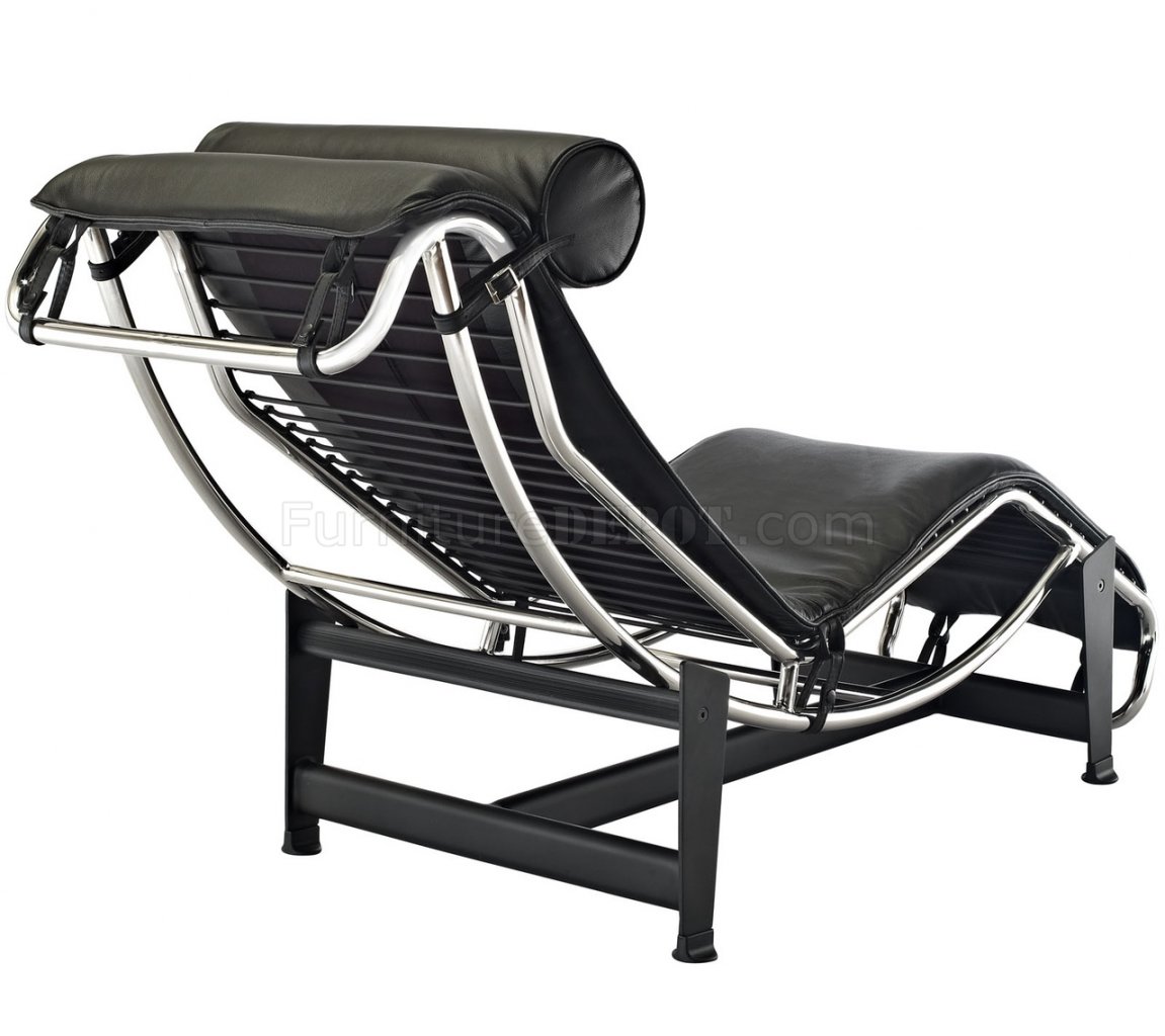 Charles Chaise Lounge Eei 129 Blk In Black Leather By Modway 9124