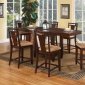 Warm Cherry Finish 5Pc Classic Counter Dining Set w/Options