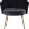 Claire Dining Chair 748 Set of 2 Black Velvet Fabric by Meridian