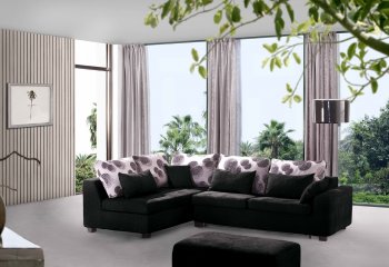 Dark Brown Fabric Modern Sectional Sofa w/Storage Chaise [EFSS-623]