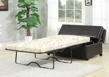 Espresso Vinyl Modern Ottoman w/Twin Size Sleeper [AMO-15338]