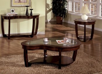 CM4136 Crystal Falls Coffee Table in Dark Cherry w/Options [FACT-CM4136 Crystal Falls]