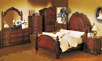 Dark Cherry Finish Classic Bedroom w/Optional Casegoods [YTBS-4050-Richmond]