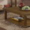 Weathered Acacia Wood Traditional Coffee Table w/Shelf