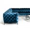 Delilah Sectional Sofa 1546A in Blue Velour Fabric by VIG