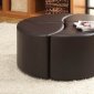 Brown Vinyl Modern 4-Piece Cocktail Ottoman w/Casters